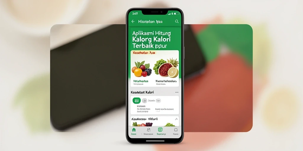Screenshot aplikasi 34R menampilkan antarmuka Hitung Kalori yang interaktif.