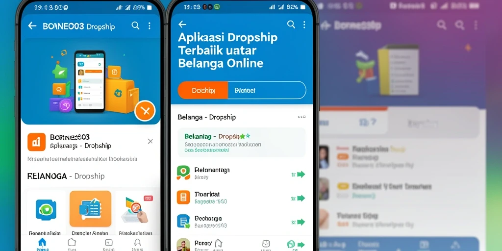 Antarmuka aplikasi BORNEO303 dengan fungsi Dropship yang praktis.