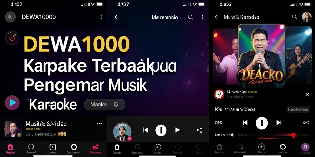 Antarmuka aplikasi DEWA1000 yang intuitif untuk karaoke.