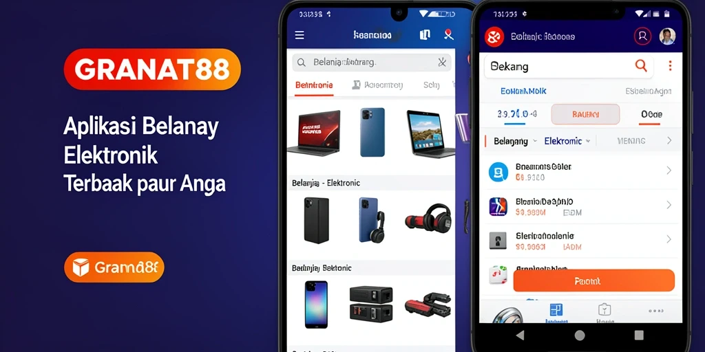 Tampilan antarmuka user-friendly aplikasi GRANAT88 dengan pilihan produk Elektronik.