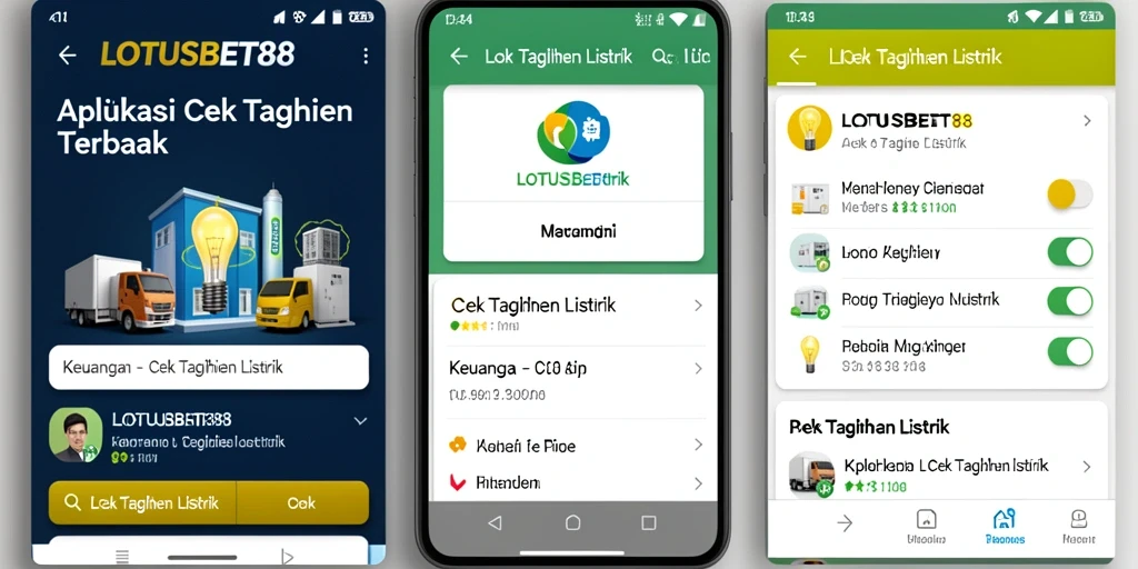Antarmuka LOTUSBET88 menampilkan informasi tagihan listrik secara jelas.
