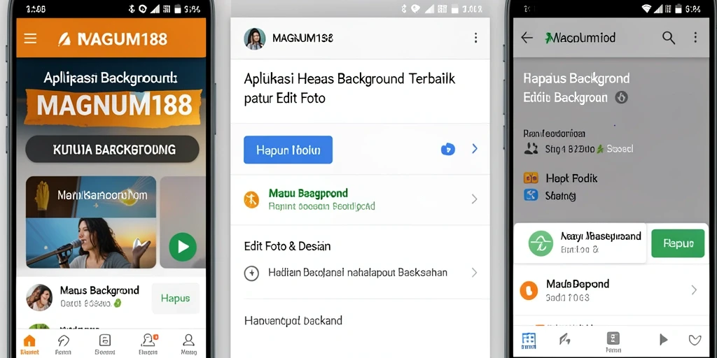 Antarmuka aplikasi MAGNUM188 yang menarik saat menghapus background.