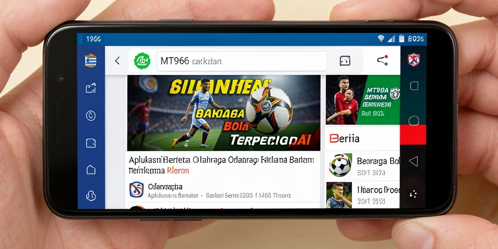 Tampilan antarmuka utama MT966 untuk berita olahraga bola.
