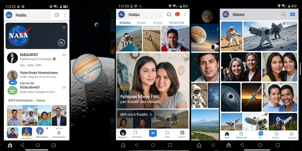 Antarmuka aplikasi NASA4D dengan fitur kolase foto yang menarik.
